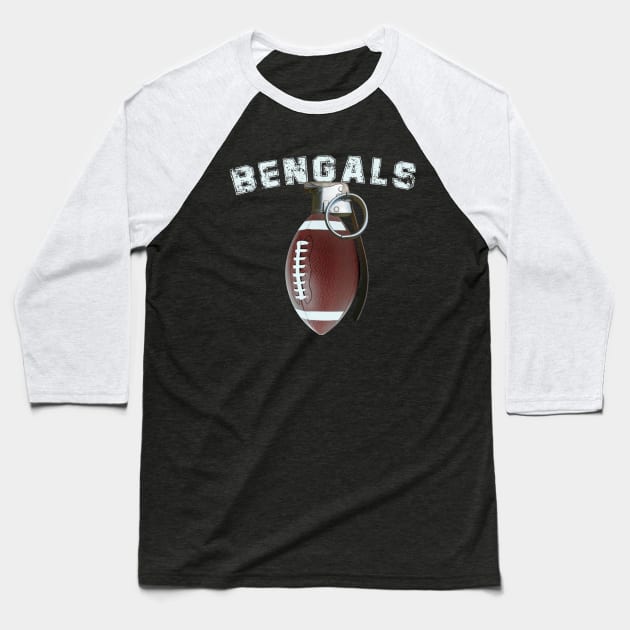 Bengals Bootball Grenade. Baseball T-Shirt by Halmoswi